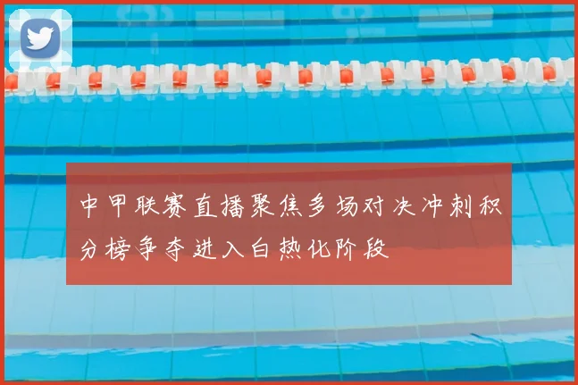中甲联赛直播聚焦多场对决冲刺积分榜争夺进入白热化阶段